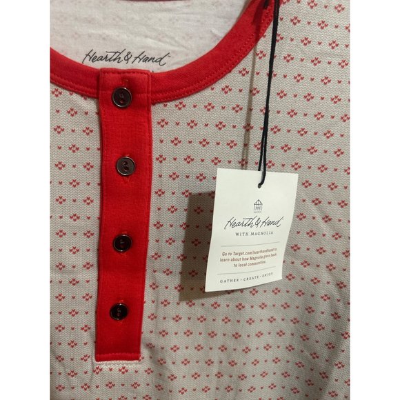 Hearth & Hand With Magnolia, Beige & Orange, 2 Pc Pajamas Set, Small - Picture 2 of 12